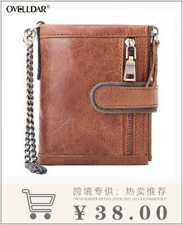 New Style Spot Hot Sale Men's Leather Wallet Oil Wax Leather Multi Card Bag Retro Cowhide Coin Wallet Card Bag Wholesale