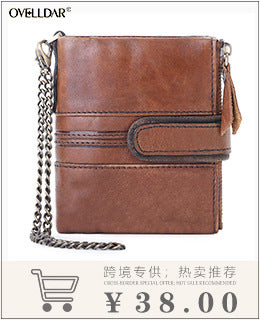 New Style Spot Hot Sale Men's Leather Wallet Oil Wax Leather Multi Card Bag Retro Cowhide Coin Wallet Card Bag Wholesale