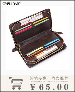 New Style Spot Hot Sale Men's Leather Wallet Oil Wax Leather Multi Card Bag Retro Cowhide Coin Wallet Card Bag Wholesale