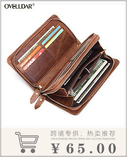 New Style Spot Hot Sale Men's Leather Wallet Oil Wax Leather Multi Card Bag Retro Cowhide Coin Wallet Card Bag Wholesale