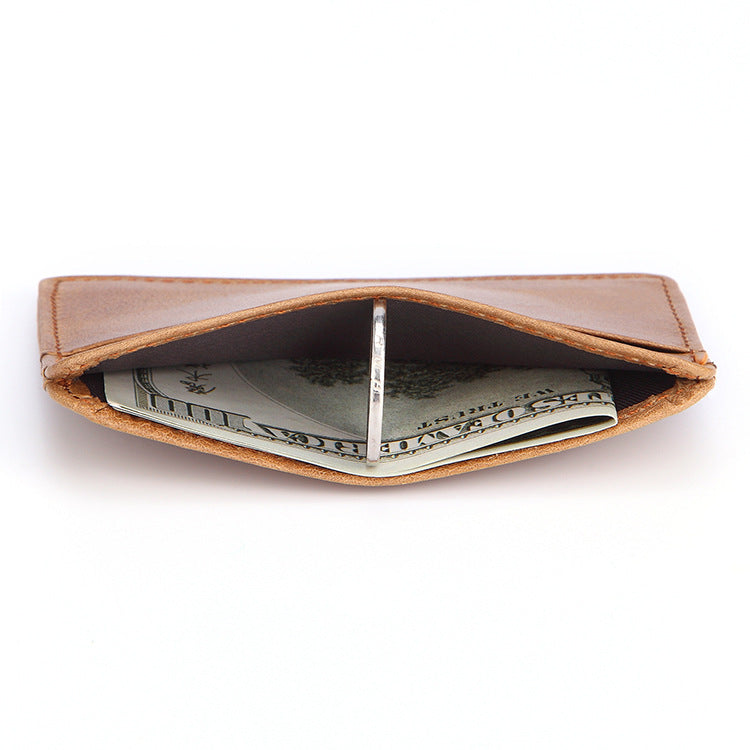 New Style Spot Hot Sale Men's Leather Wallet Oil Wax Leather Multi Card Bag Retro Cowhide Coin Wallet Card Bag Wholesale