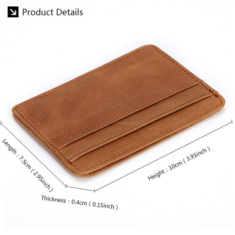 New Style Spot Hot Sale Men's Leather Wallet Oil Wax Leather Multi Card Bag Retro Cowhide Coin Wallet Card Bag Wholesale