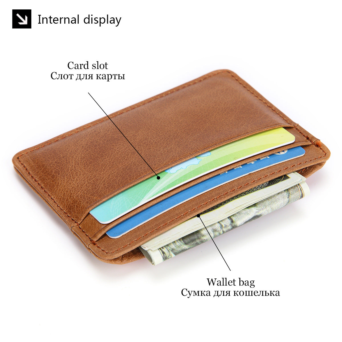 New Style Spot Hot Sale Men's Leather Wallet Oil Wax Leather Multi Card Bag Retro Cowhide Coin Wallet Card Bag Wholesale
