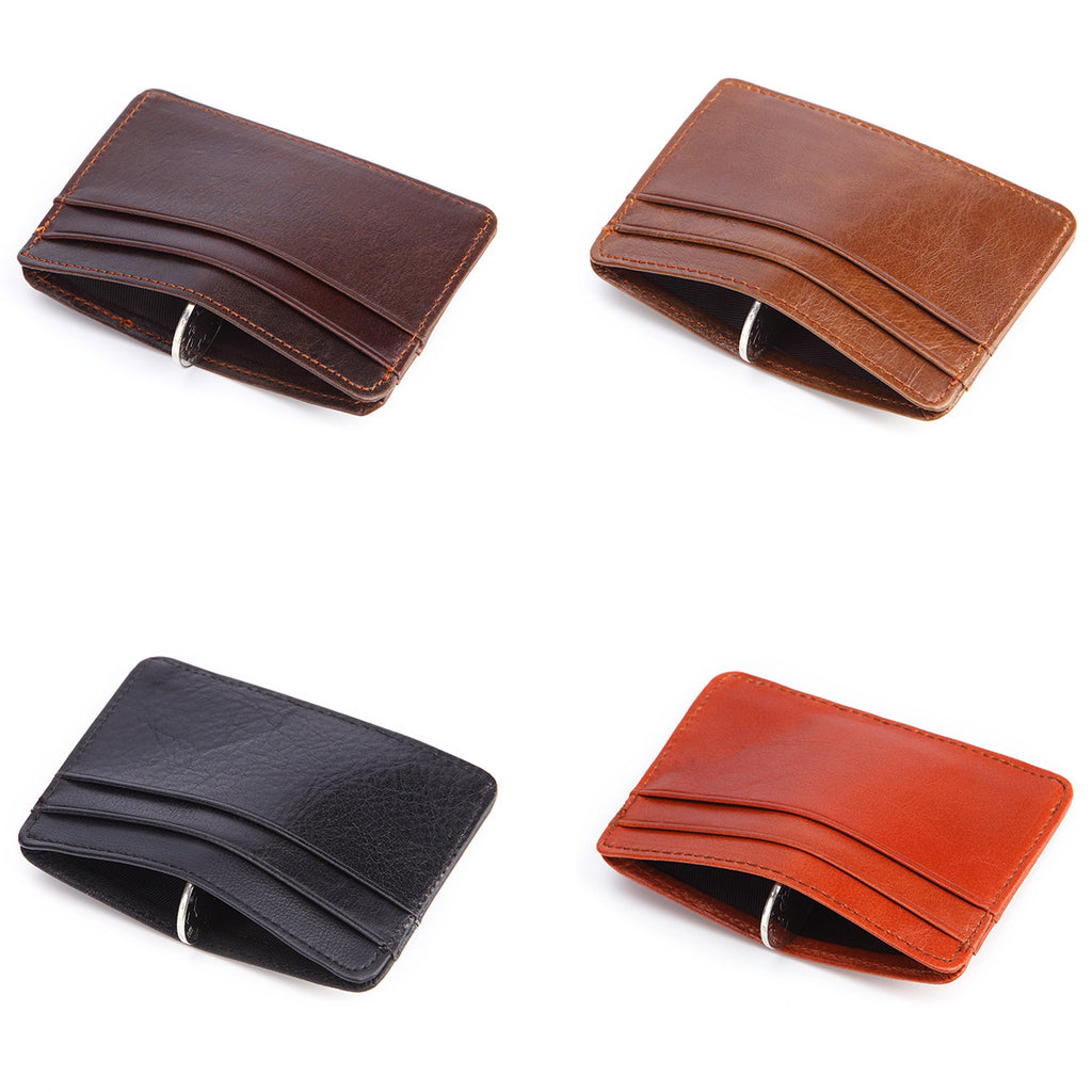 New Style Spot Hot Sale Men's Leather Wallet Oil Wax Leather Multi Card Bag Retro Cowhide Coin Wallet Card Bag Wholesale