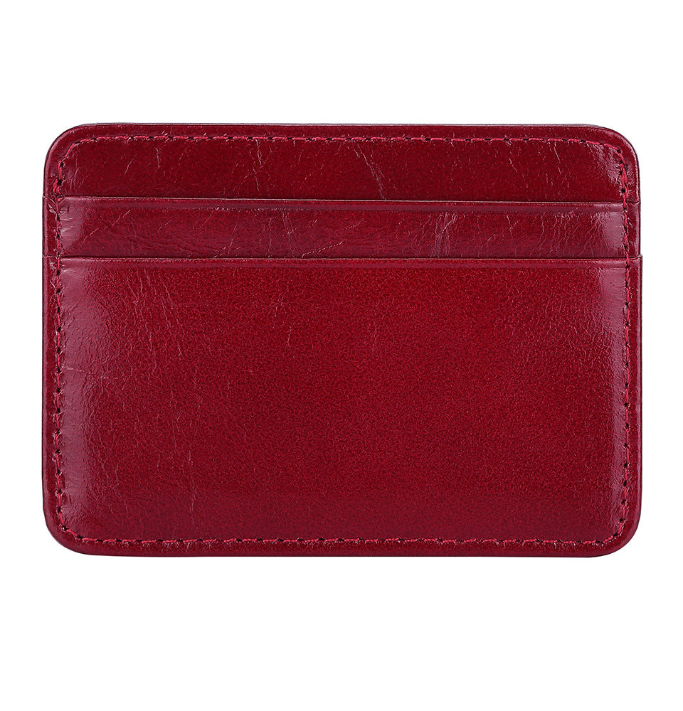 New Style Spot Hot Sale Men's Leather Wallet Oil Wax Leather Multi Card Bag Retro Cowhide Coin Wallet Card Bag Wholesale