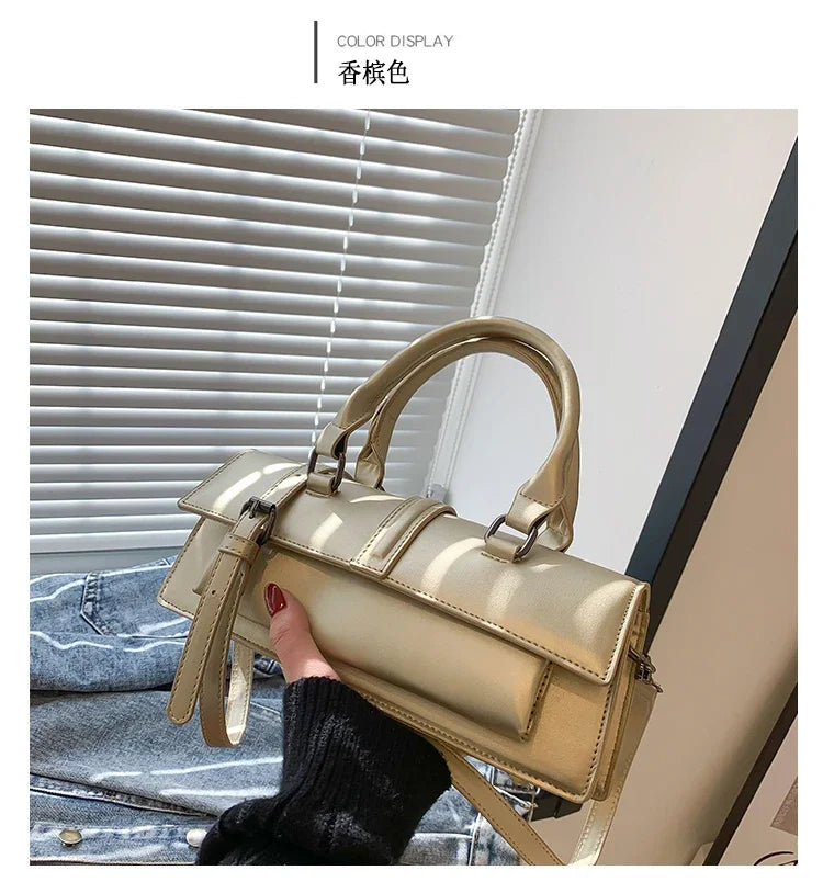 PU Leather Solid Women's Crossbody Bags Ladies Bags on Sale 2024 High Quality Fashion Zipper Locomotive Style Bolsas Femininas