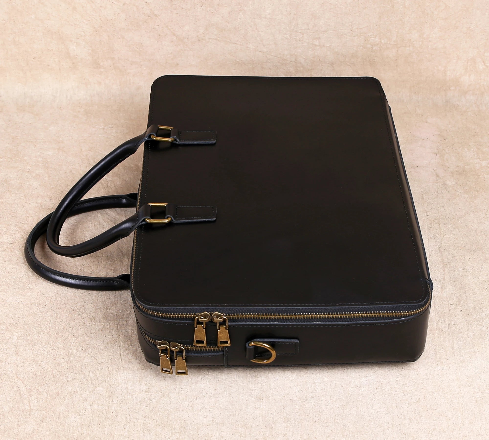 Original Business Casual Genuine Leather Briefcase, Hand-Held Bag, Top Layer Cowhide Computer Bag, Single-Shoulder Bag