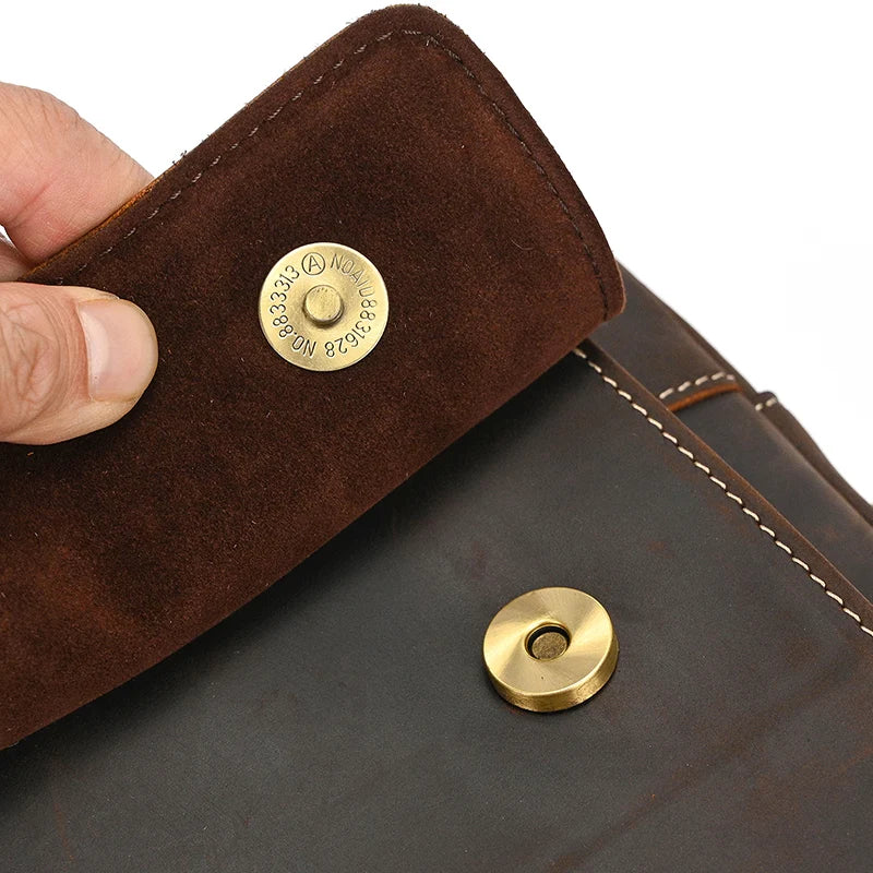 Genuine Leather Briefcase For Men Male Cowskin Laptop Business Handbag Vintage Style Crazy horse leather Shoulder Crossbody Bag