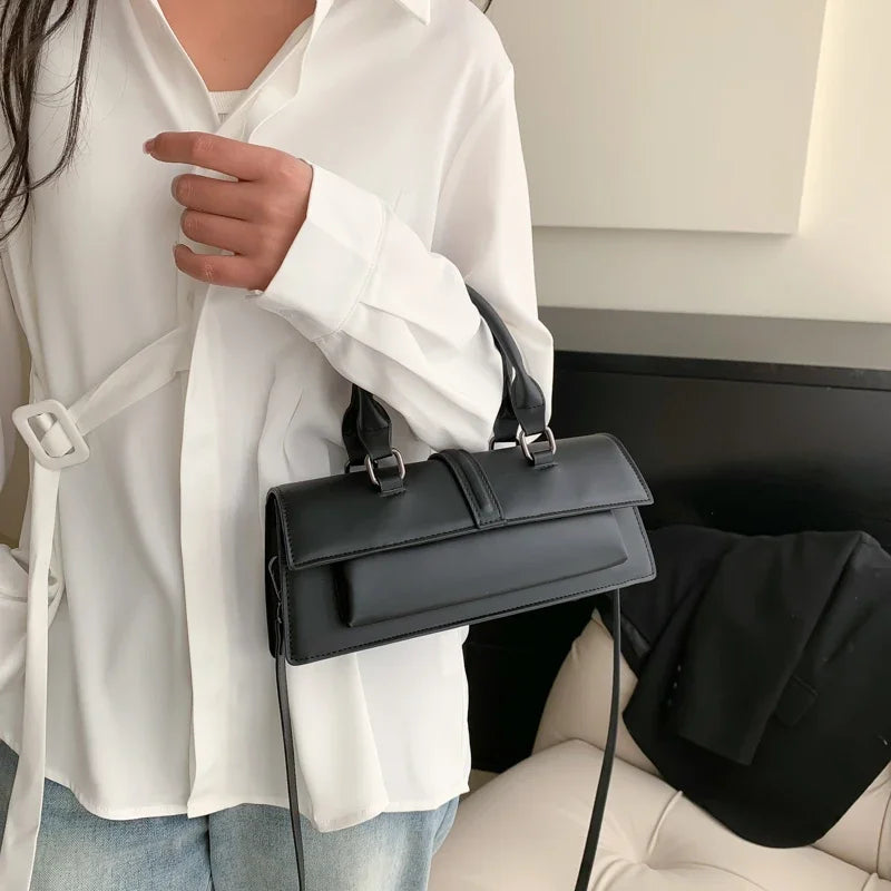 PU Leather Solid Women's Crossbody Bags Ladies Bags on Sale 2024 High Quality Fashion Zipper Locomotive Style Bolsas Femininas