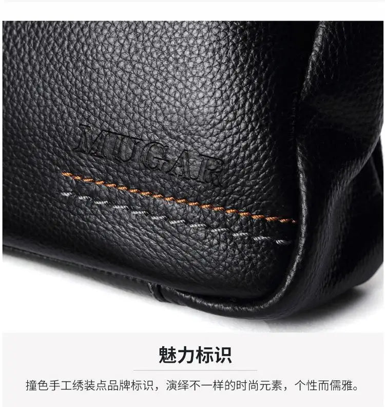 Briefcase Men's Shoulder Bag Real Cowhide Horizontal Business Handbag Casual Trendy Computer Men's Bag