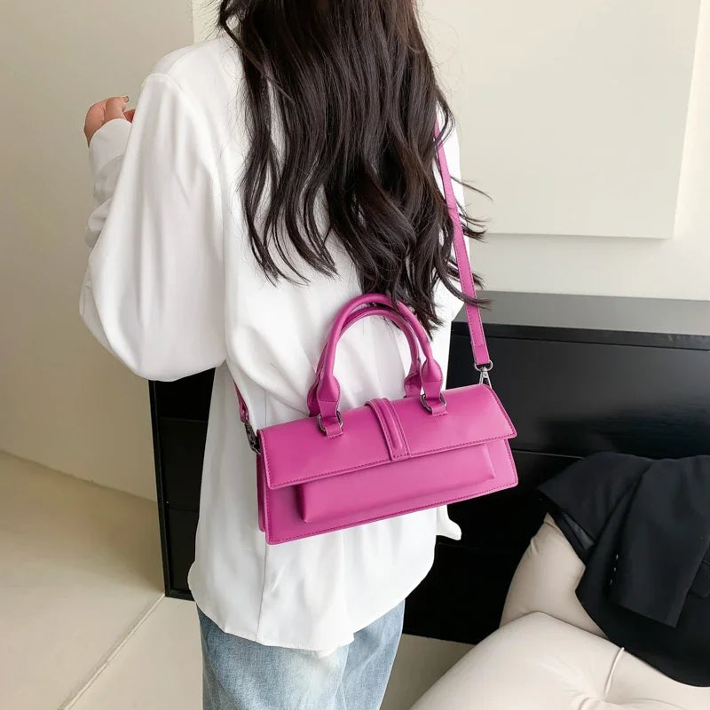 PU Leather Solid Women's Crossbody Bags Ladies Bags on Sale 2024 High Quality Fashion Zipper Locomotive Style Bolsas Femininas