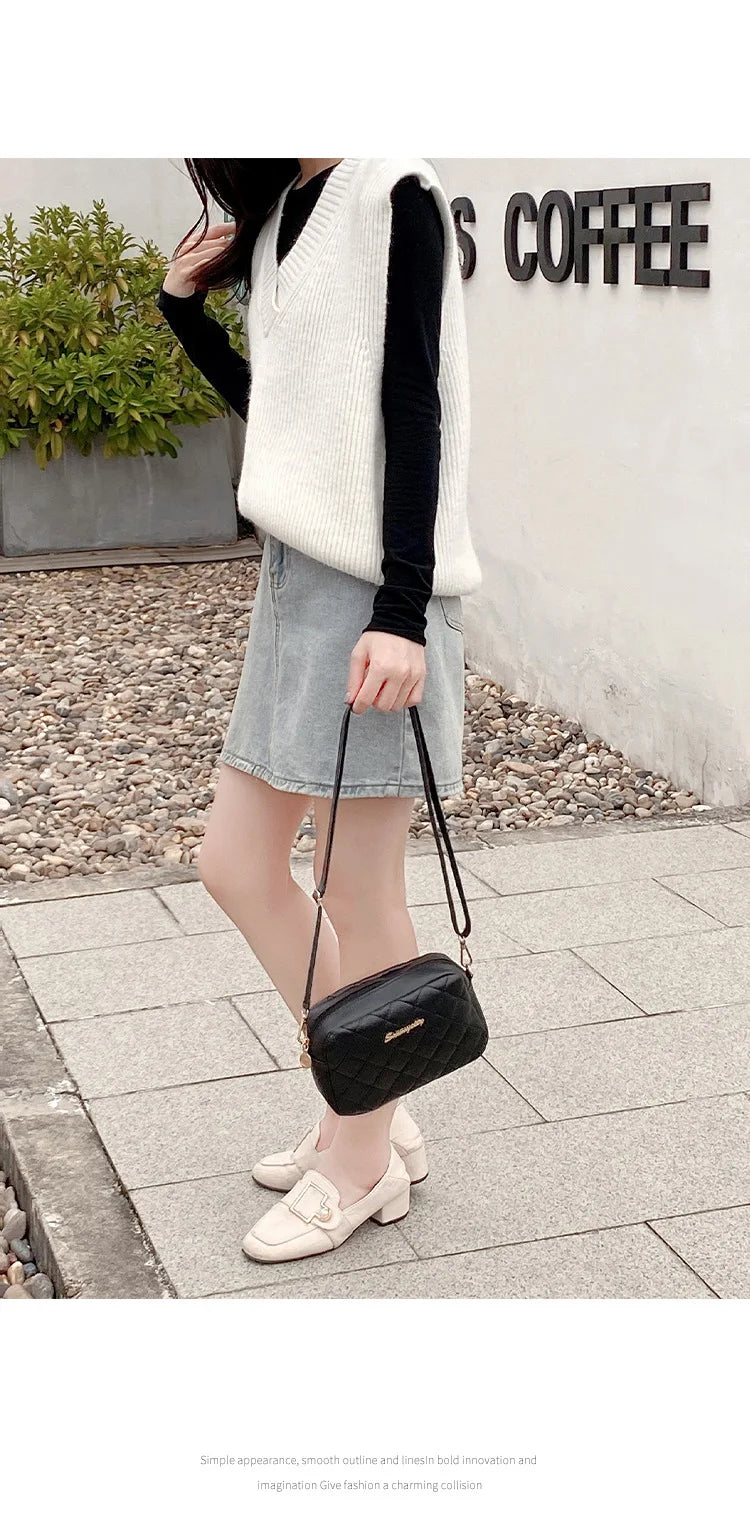 PU Leather Luxury Ladies Bag Embroidered Camera Shoulder Bag Tote Bags for Women Fashion Bolsas De Mujer