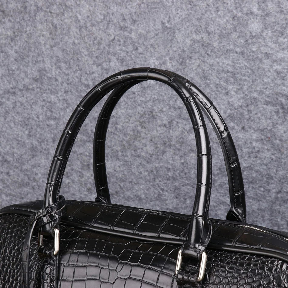 Genuine Leather Bag Men's briefcase High Quality Business handbag Real Cowhide Leather Crocodile pattern Tote Bag
