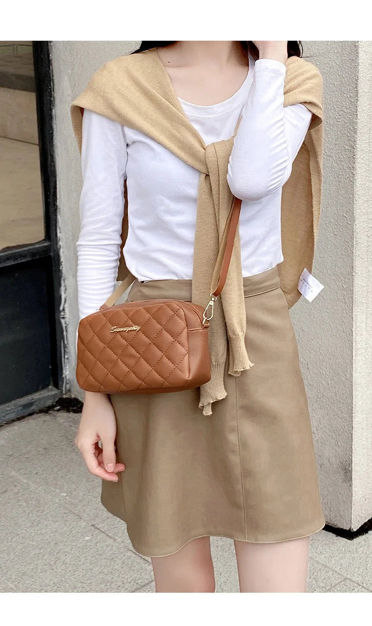 PU Leather Luxury Ladies Bag Embroidered Camera Shoulder Bag Tote Bags for Women Fashion Bolsas De Mujer