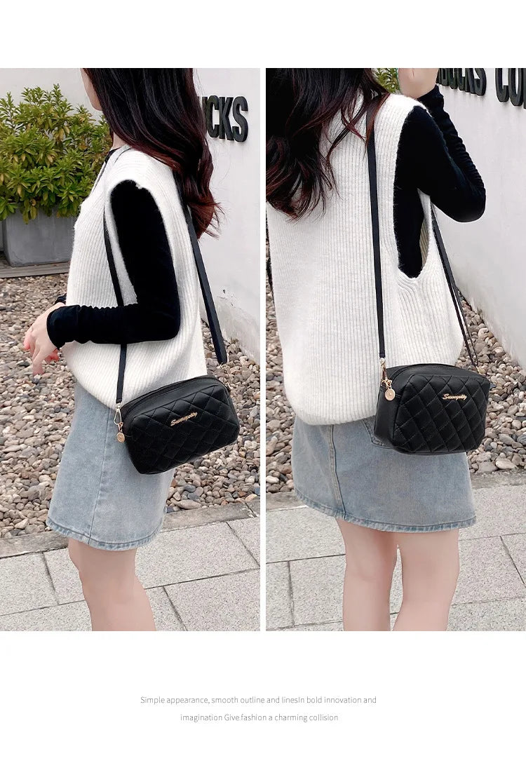 PU Leather Luxury Ladies Bag Embroidered Camera Shoulder Bag Tote Bags for Women Fashion Bolsas De Mujer