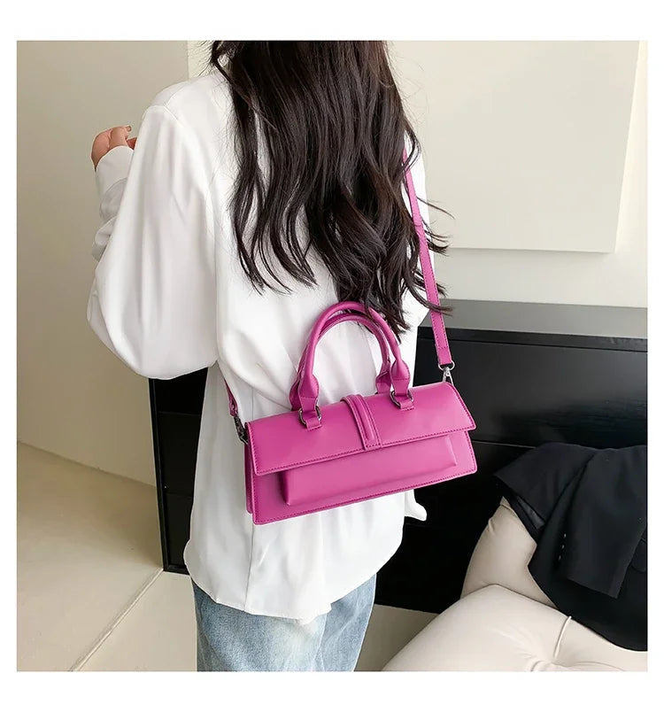 PU Leather Solid Women's Crossbody Bags Ladies Bags on Sale 2024 High Quality Fashion Zipper Locomotive Style Bolsas Femininas