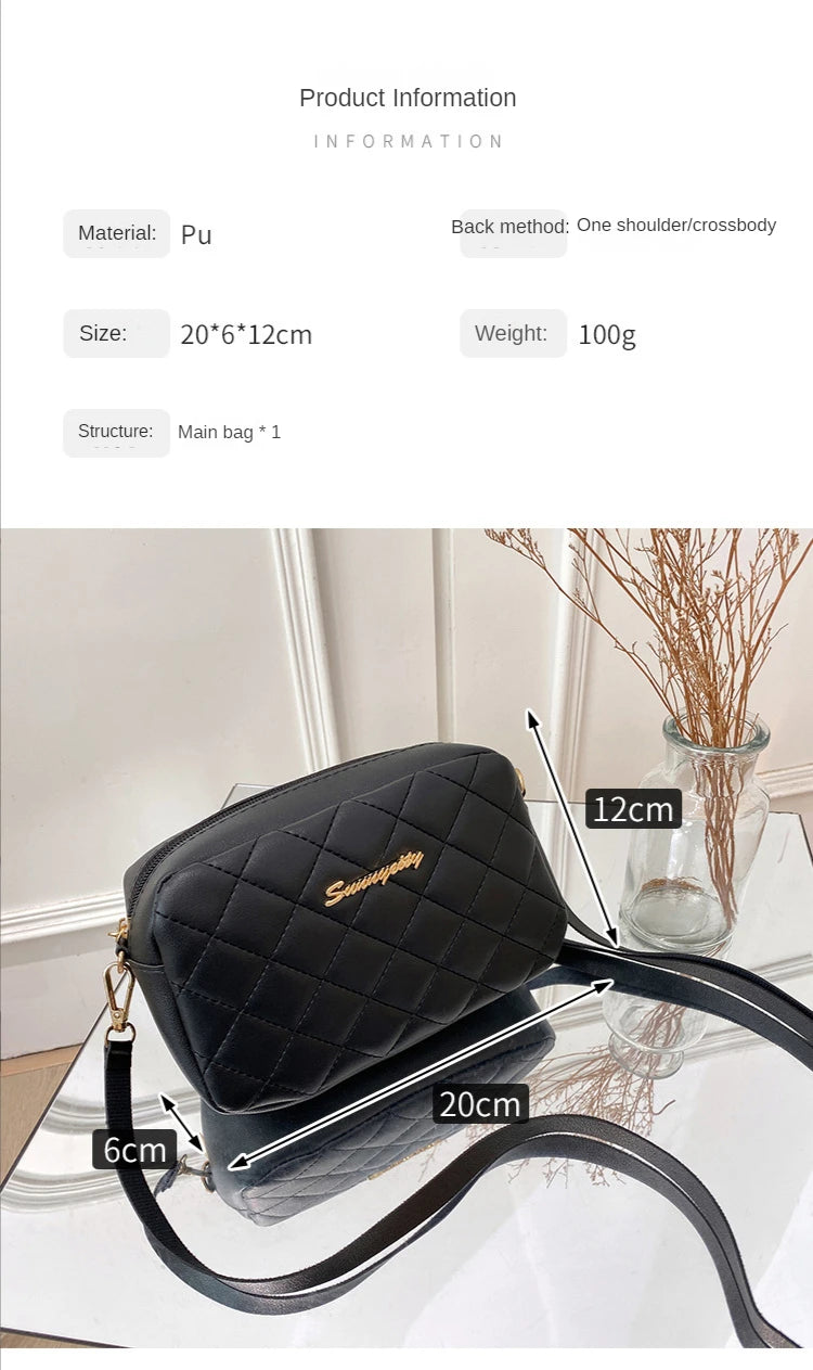 PU Leather Luxury Ladies Bag Embroidered Camera Shoulder Bag Tote Bags for Women Fashion Bolsas De Mujer
