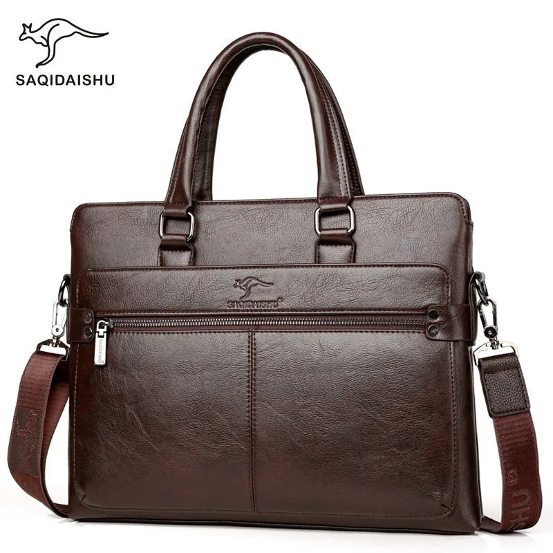 Briefcase men's genuine leather business men's bag handbag single shoulder large capacity casual cowhide crossbody computer bag