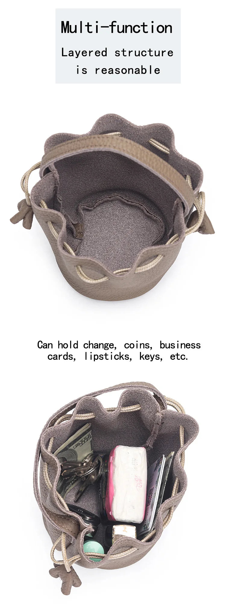 Genuine Leather Women Wallet Cowhide Coin Purse For Ladies Wallets Money Pocket Clutch Small Earphone Crossbody Bag Bolsa