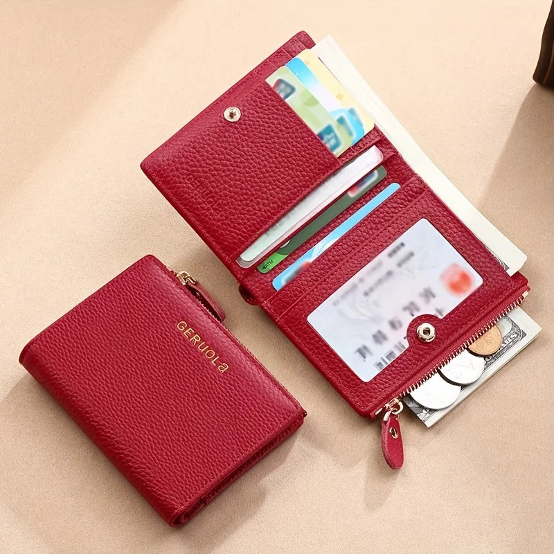 GERUOLA Wo's RFID Blocking Wallet - Slim Lightweight 2-in-1 Zippered Card Holder & Coin Purse, Foldable Compact Design with Mult