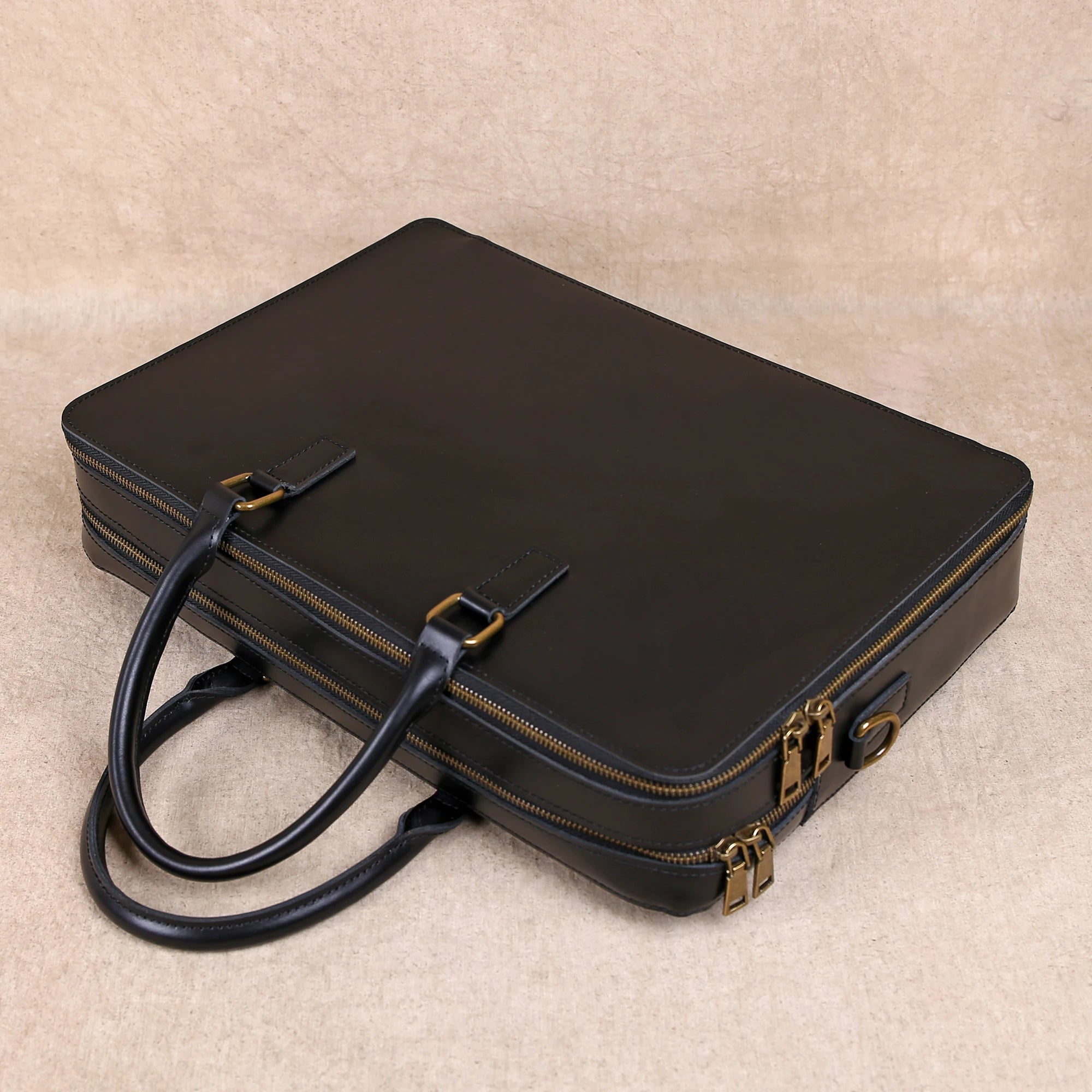 Original Business Casual Genuine Leather Briefcase, Hand-Held Bag, Top Layer Cowhide Computer Bag, Single-Shoulder Bag