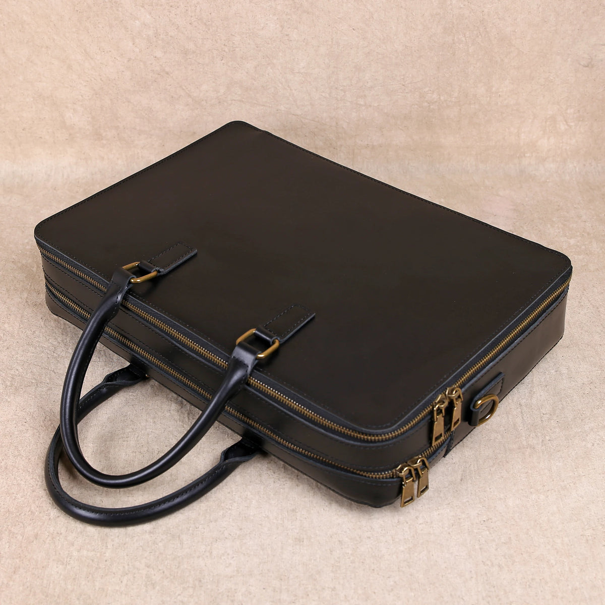 Original Business Casual Genuine Leather Briefcase, Hand-Held Bag, Top Layer Cowhide Computer Bag, Single-Shoulder Bag