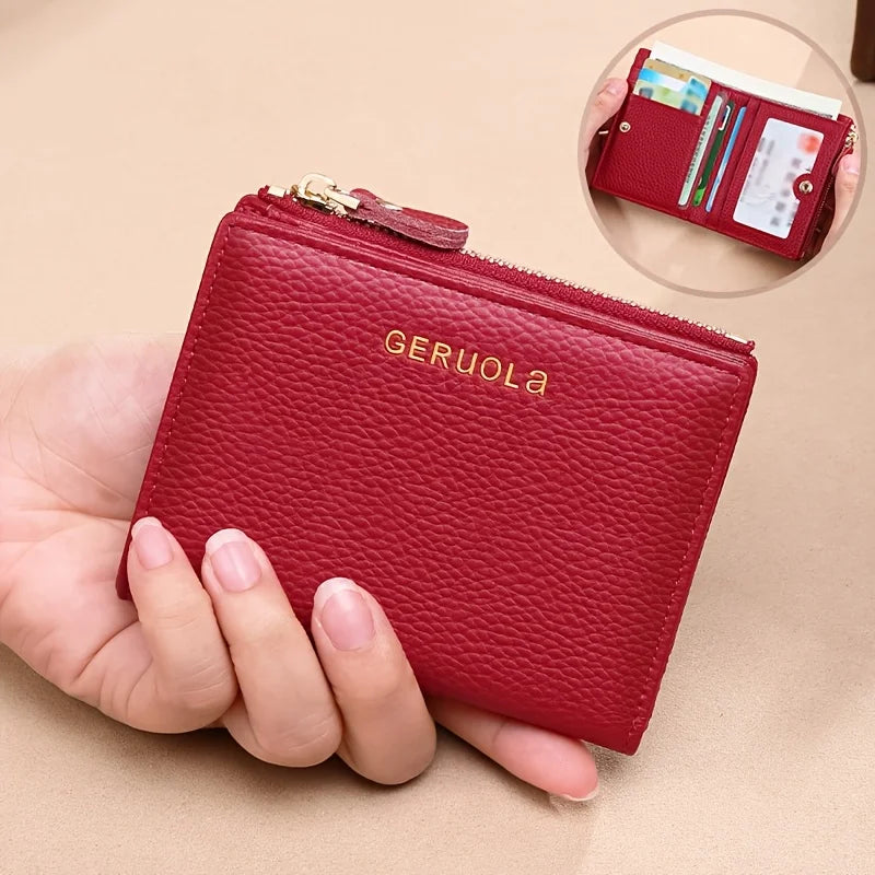 GERUOLA Wo's RFID Blocking Wallet - Slim Lightweight 2-in-1 Zippered Card Holder & Coin Purse, Foldable Compact Design with Mult