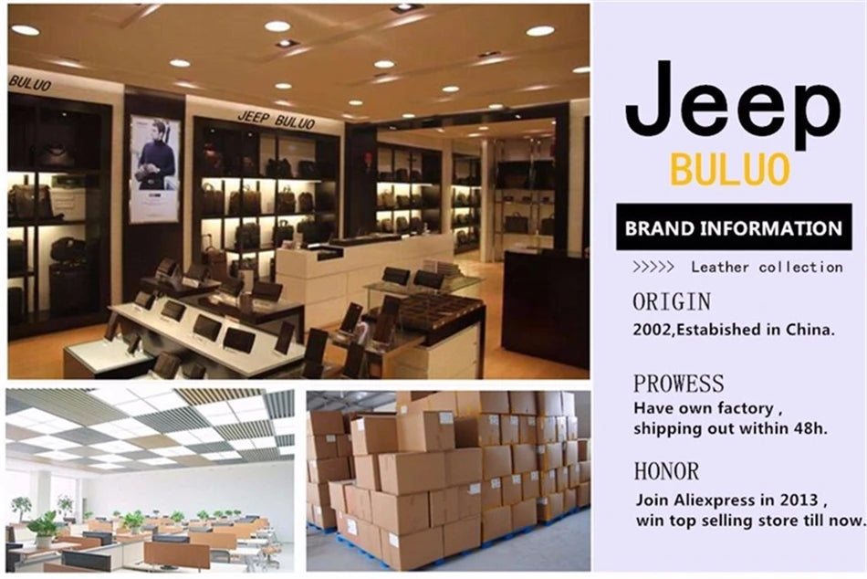 JEEP BULUO Men's bag pu leather Business High quality Waterproof crossbody handbag black brown messnger shoulder bags hot sale
