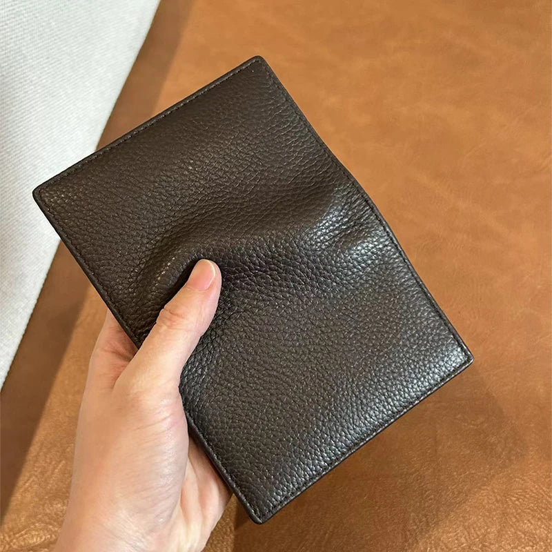 Cowhide Luxury Business Card Holder Engraving Fashion Simple Card Wallet Personalized Woman Man Card Bag Casual Coin Purse Gift