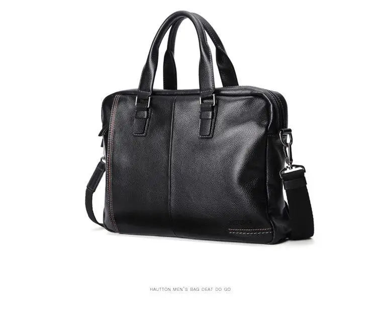 Briefcase Men's Shoulder Bag Real Cowhide Horizontal Business Handbag Casual Trendy Computer Men's Bag