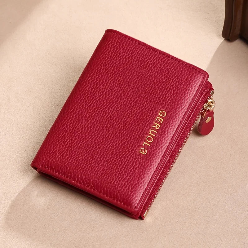 GERUOLA Wo's RFID Blocking Wallet - Slim Lightweight 2-in-1 Zippered Card Holder & Coin Purse, Foldable Compact Design with Mult