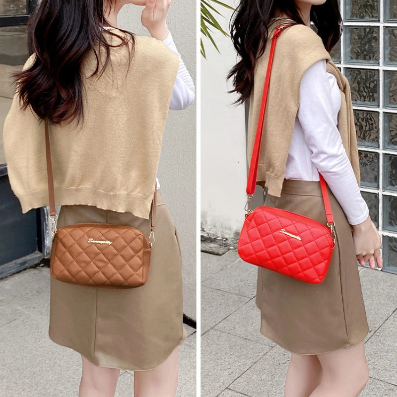 PU Leather Luxury Ladies Bag Embroidered Camera Shoulder Bag Tote Bags for Women Fashion Bolsas De Mujer