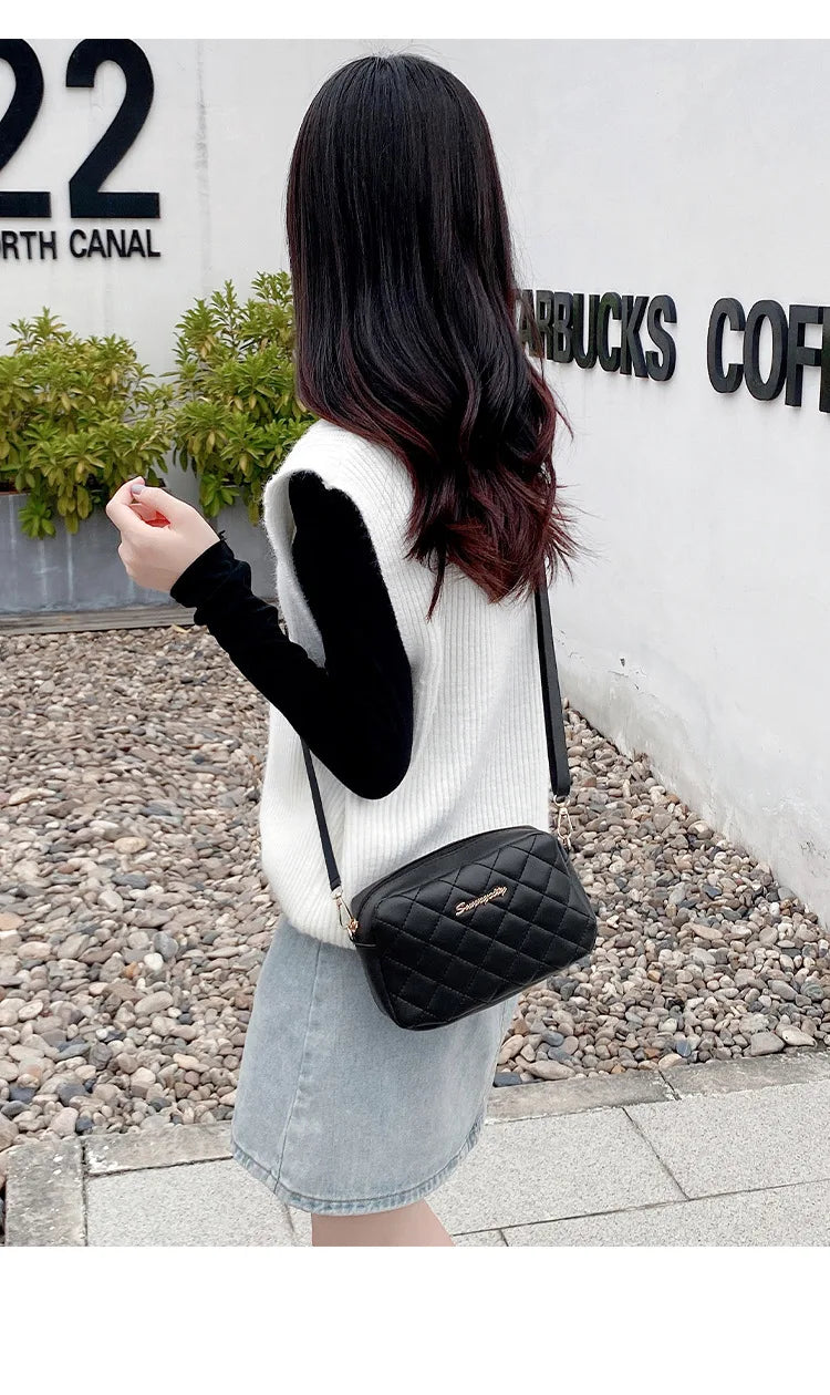 PU Leather Luxury Ladies Bag Embroidered Camera Shoulder Bag Tote Bags for Women Fashion Bolsas De Mujer