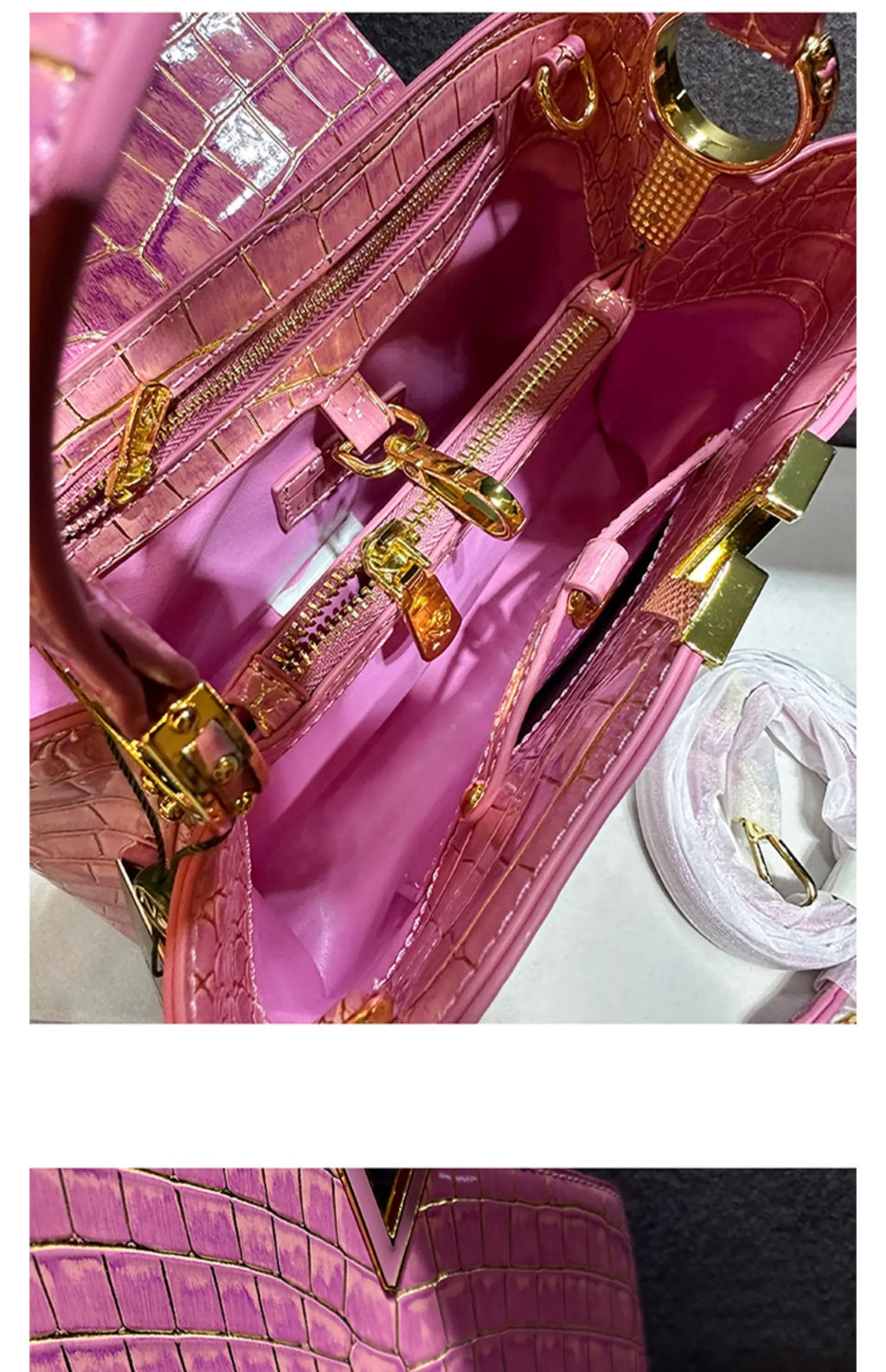 Luxury Designer Brand bolsa feminina 2023 New High-quality сумка Leather Crocodile Print Shoulder Handbags for Women 가방 Hot Sell