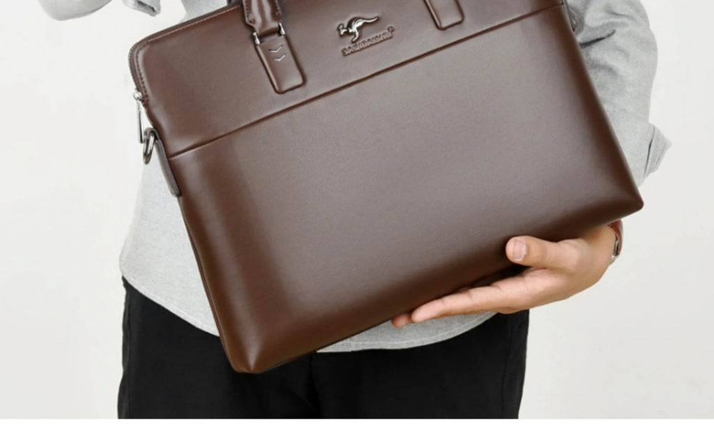 Briefcase men's genuine leather business men's bag handbag single shoulder large capacity casual cowhide crossbody computer bag