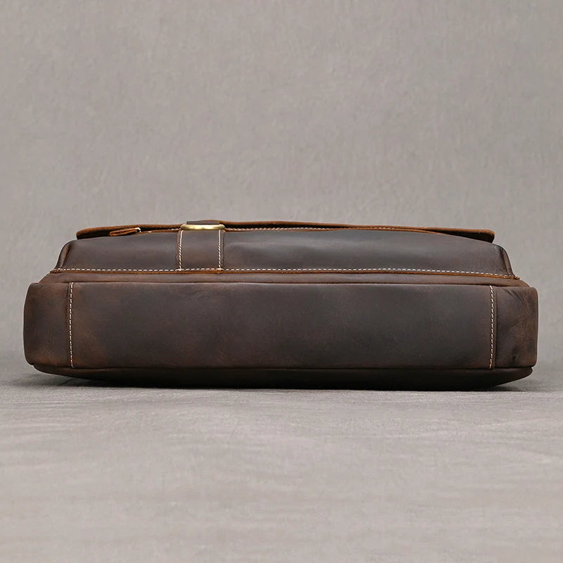 Genuine Leather Briefcase For Men Male Cowskin Laptop Business Handbag Vintage Style Crazy horse leather Shoulder Crossbody Bag