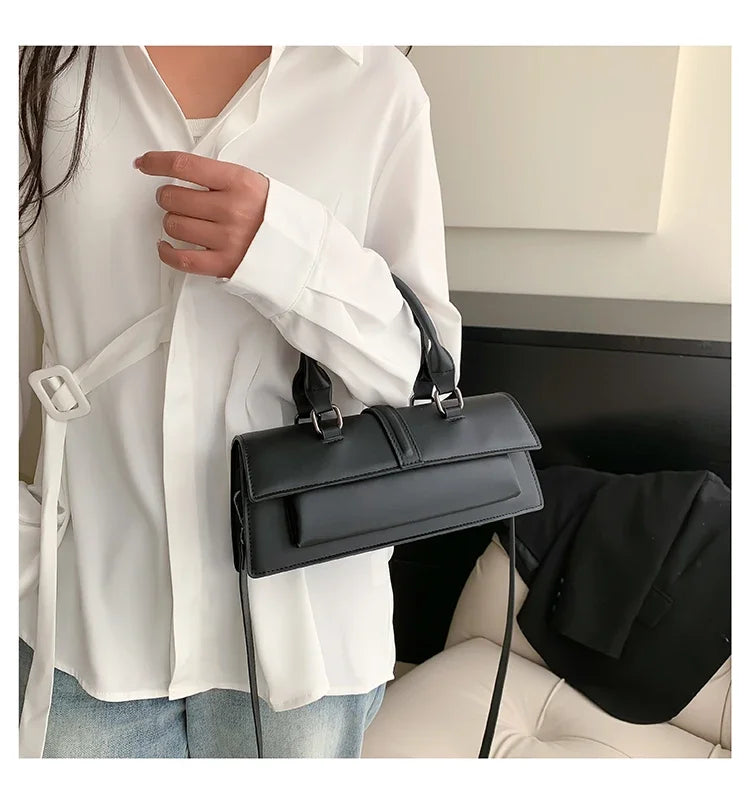 PU Leather Solid Women's Crossbody Bags Ladies Bags on Sale 2024 High Quality Fashion Zipper Locomotive Style Bolsas Femininas