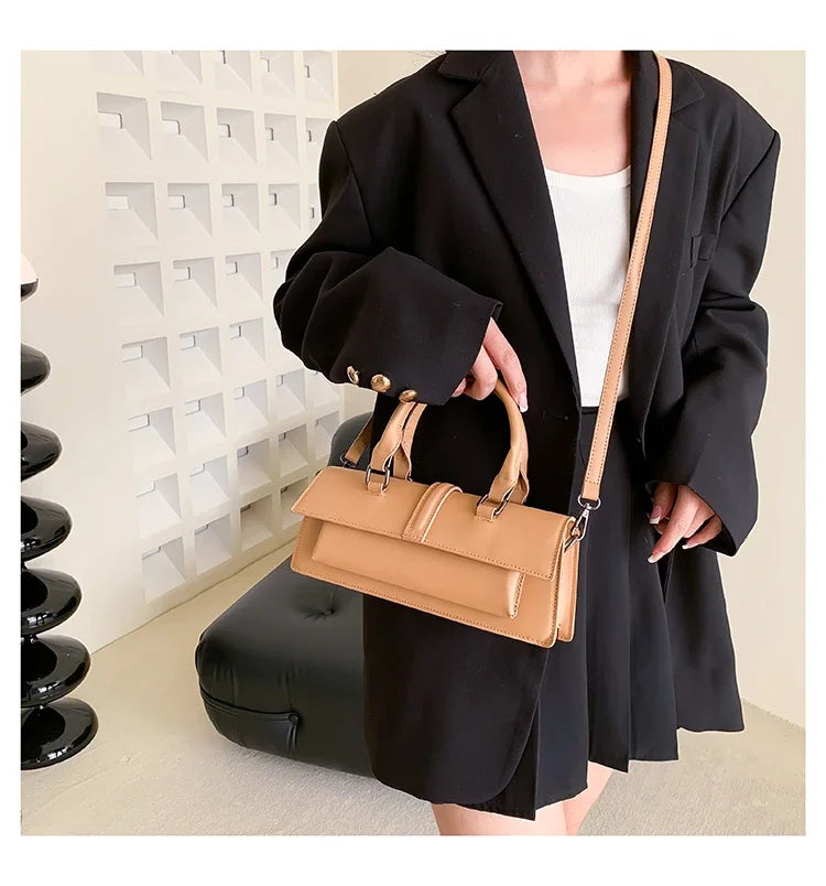 PU Leather Solid Women's Crossbody Bags Ladies Bags on Sale 2024 High Quality Fashion Zipper Locomotive Style Bolsas Femininas