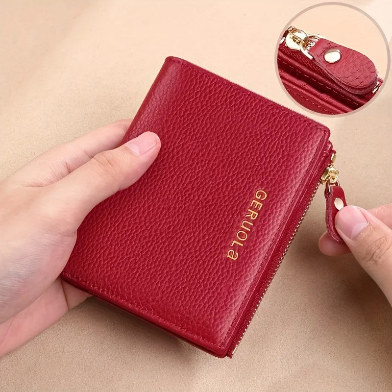 GERUOLA Wo's RFID Blocking Wallet - Slim Lightweight 2-in-1 Zippered Card Holder & Coin Purse, Foldable Compact Design with Mult