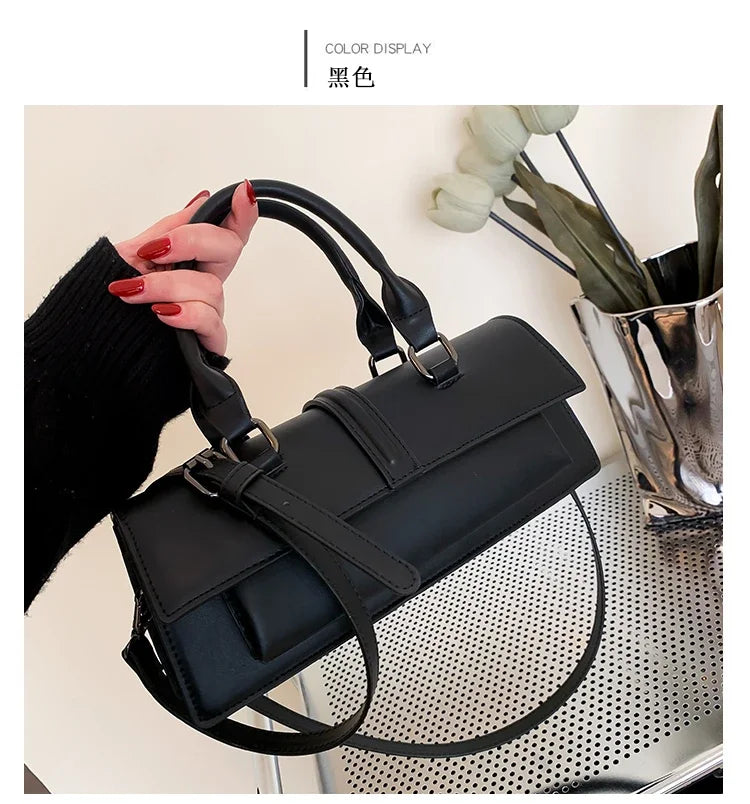 PU Leather Solid Women's Crossbody Bags Ladies Bags on Sale 2024 High Quality Fashion Zipper Locomotive Style Bolsas Femininas