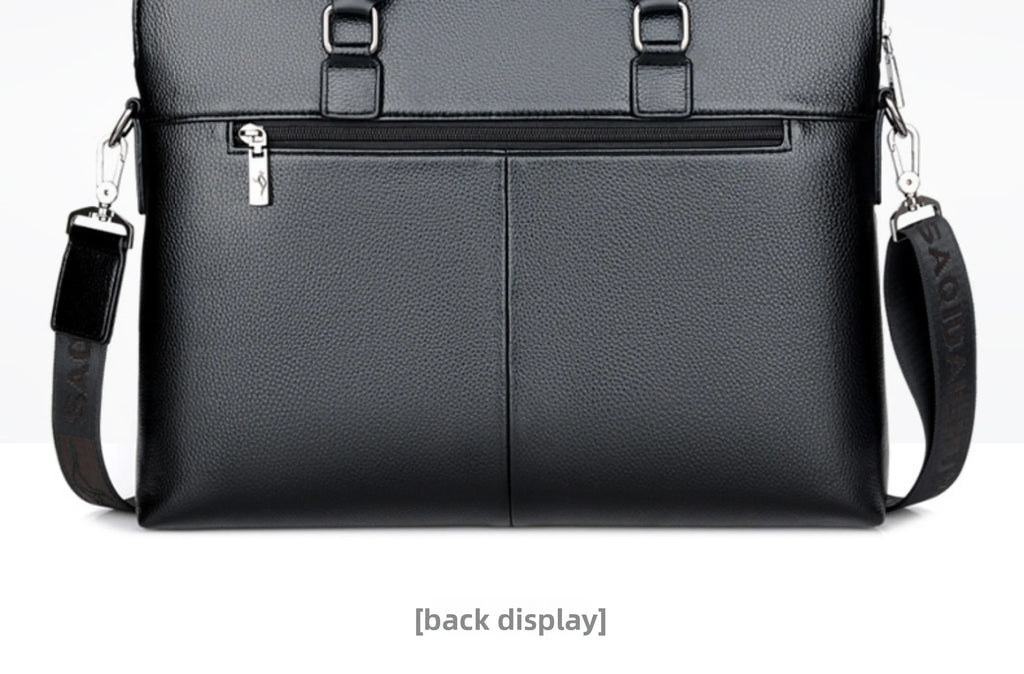 Briefcase men's genuine leather business men's bag handbag single shoulder large capacity casual cowhide crossbody computer bag