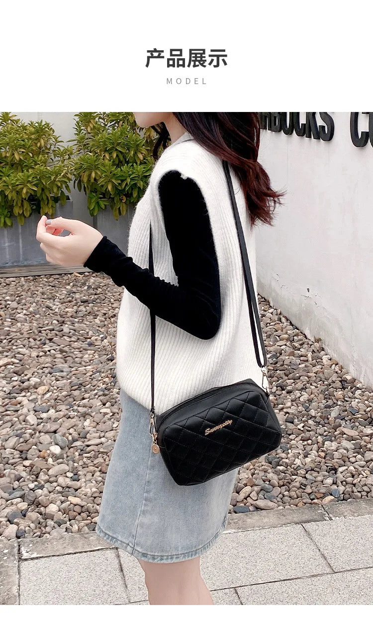 PU Leather Luxury Ladies Bag Embroidered Camera Shoulder Bag Tote Bags for Women Fashion Bolsas De Mujer