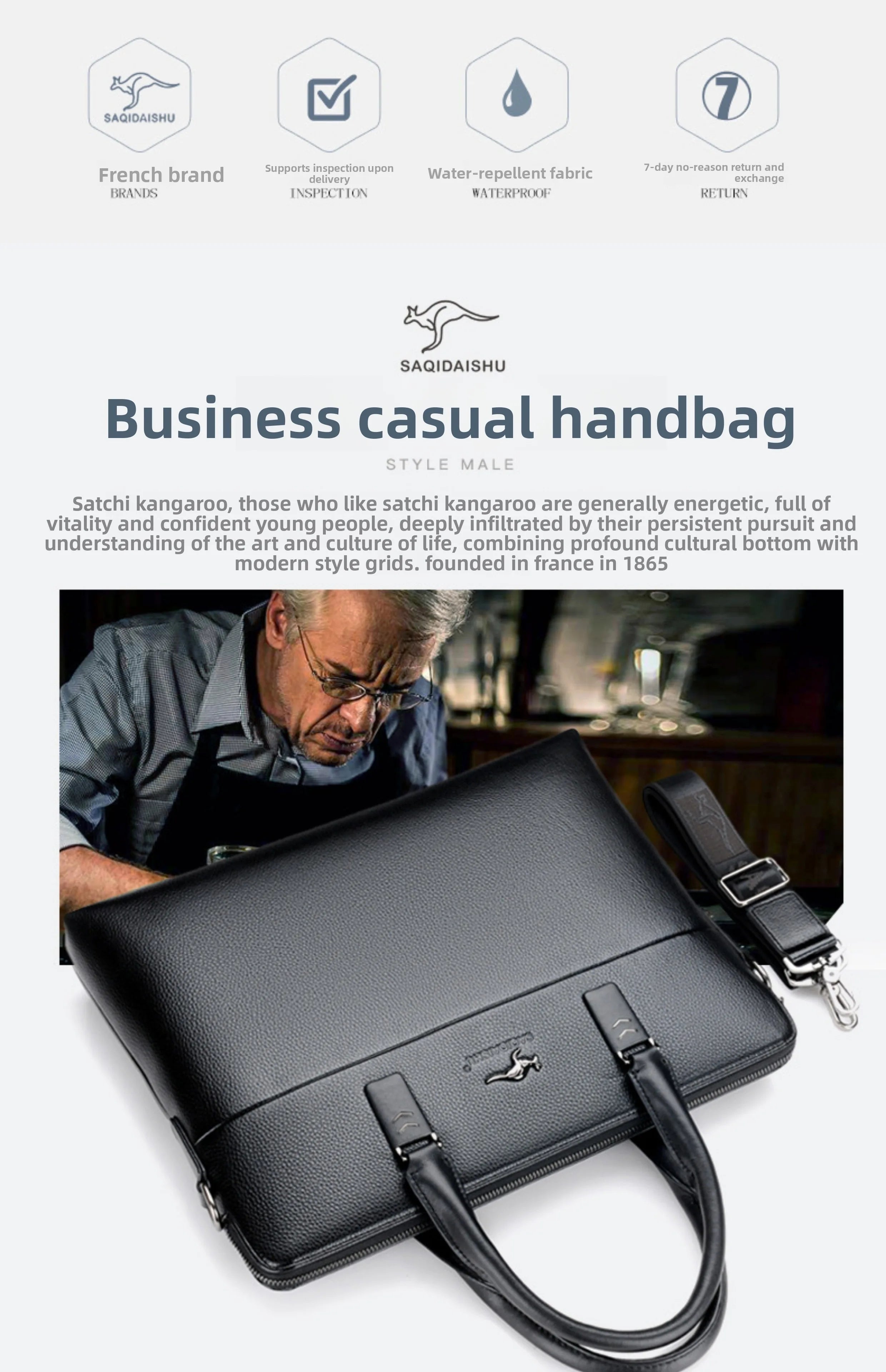 Briefcase men's genuine leather business men's bag handbag single shoulder large capacity casual cowhide crossbody computer bag