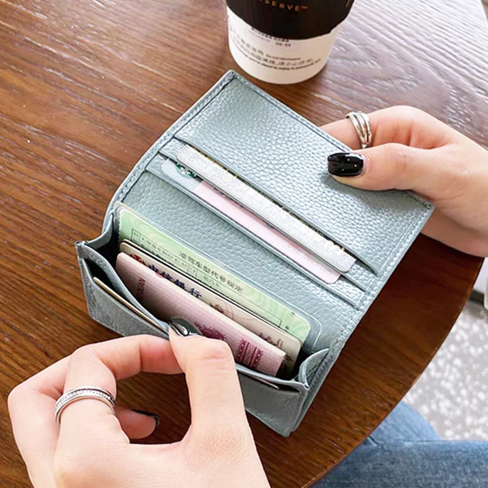 Cowhide Luxury Business Card Holder Engraving Fashion Simple Card Wallet Personalized Woman Man Card Bag Casual Coin Purse Gift