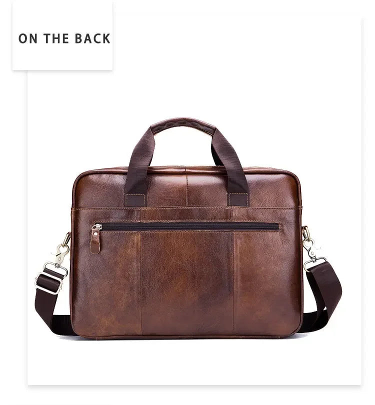BULLCAPTAIN Cow Leather Briefcase Men Handbags High Quality Business Laptop Massager Bag Men Brand Real Leather Handbags