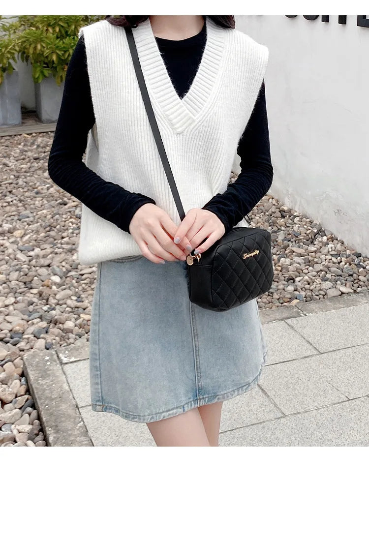 PU Leather Luxury Ladies Bag Embroidered Camera Shoulder Bag Tote Bags for Women Fashion Bolsas De Mujer