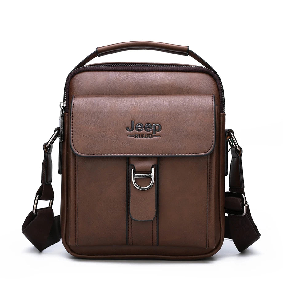 JEEP BULUO Men's bag pu leather Business High quality Waterproof crossbody handbag black brown messnger shoulder bags hot sale