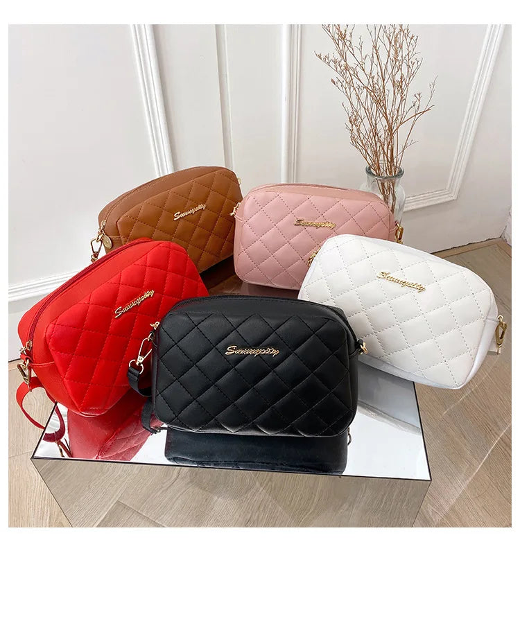 PU Leather Luxury Ladies Bag Embroidered Camera Shoulder Bag Tote Bags for Women Fashion Bolsas De Mujer