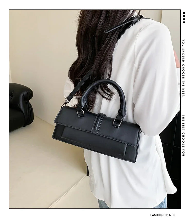 PU Leather Solid Women's Crossbody Bags Ladies Bags on Sale 2024 High Quality Fashion Zipper Locomotive Style Bolsas Femininas