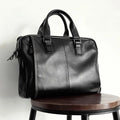 Briefcase Men's Shoulder Bag Real Cowhide Horizontal Business Handbag Casual Trendy Computer Men's Bag